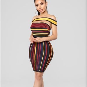 Mini Multi Stripe Bandage Dress. Never worn